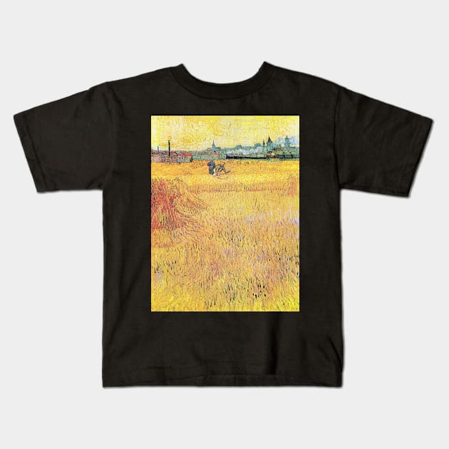 Vincent van Gogh - Wheat field with View of Arles Kids T-Shirt by GoshaDron